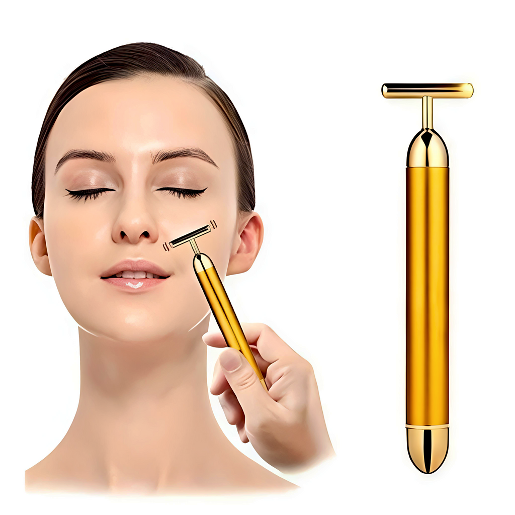 24K Gold Energy Beauty Bar Electric Facial Massage Roller