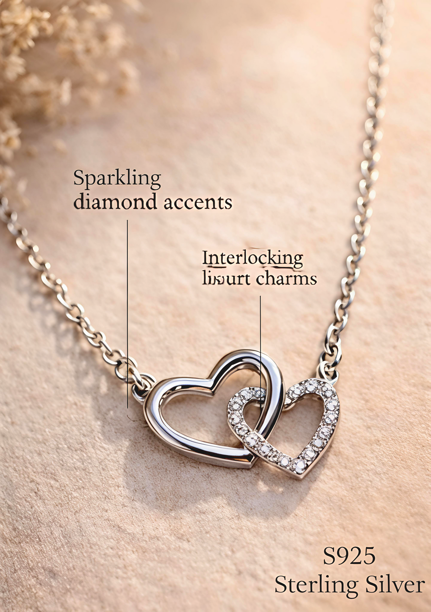 Eternal Dual Heart Pendant Necklace