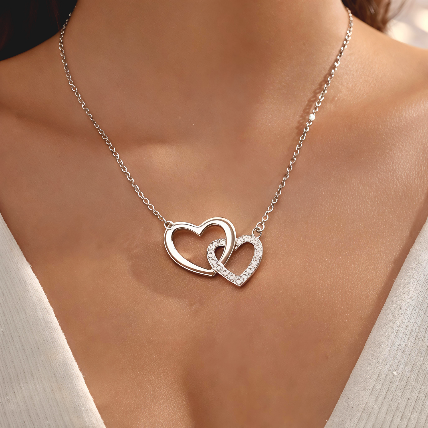 Eternal Dual Heart Pendant Necklace