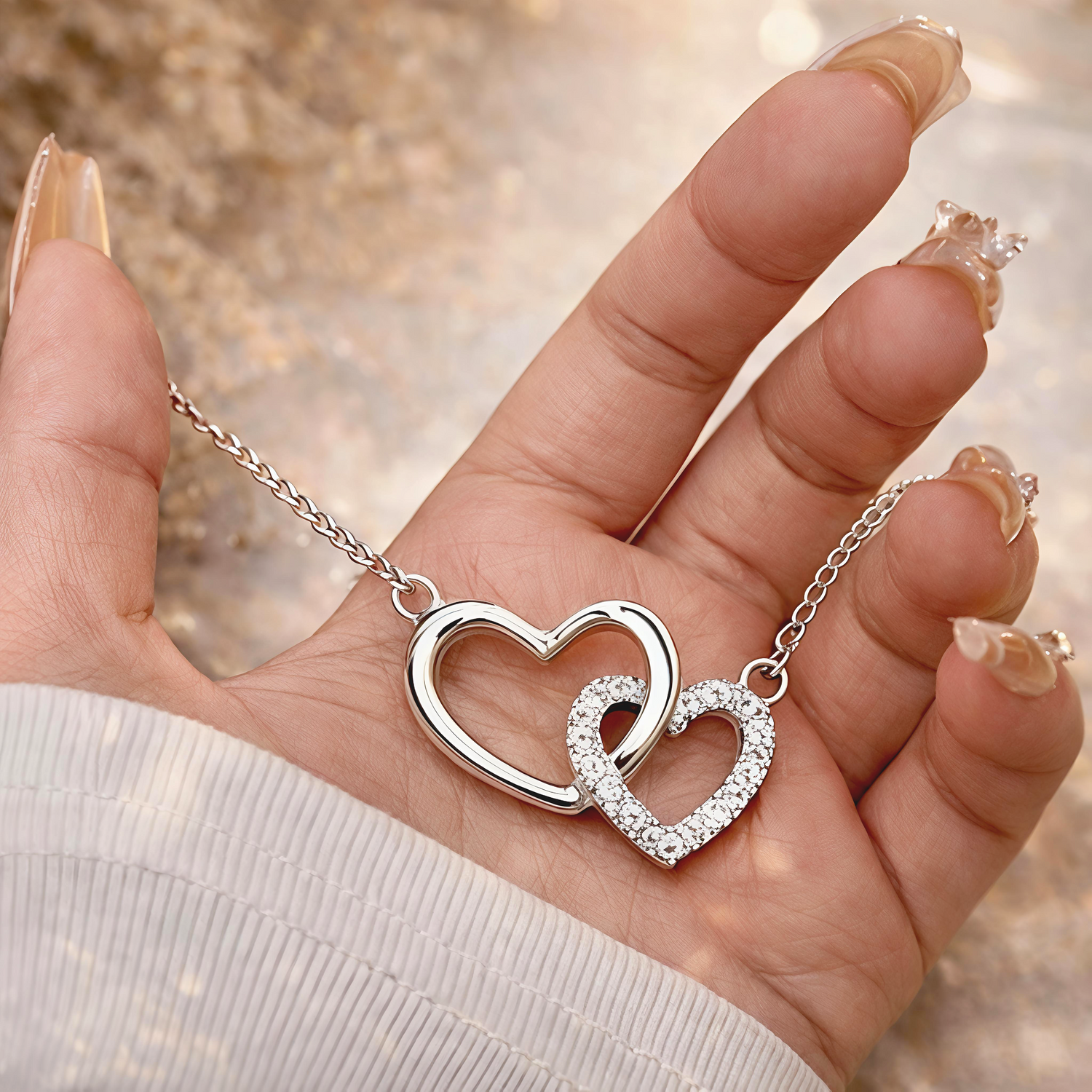 Eternal Dual Heart Pendant Necklace