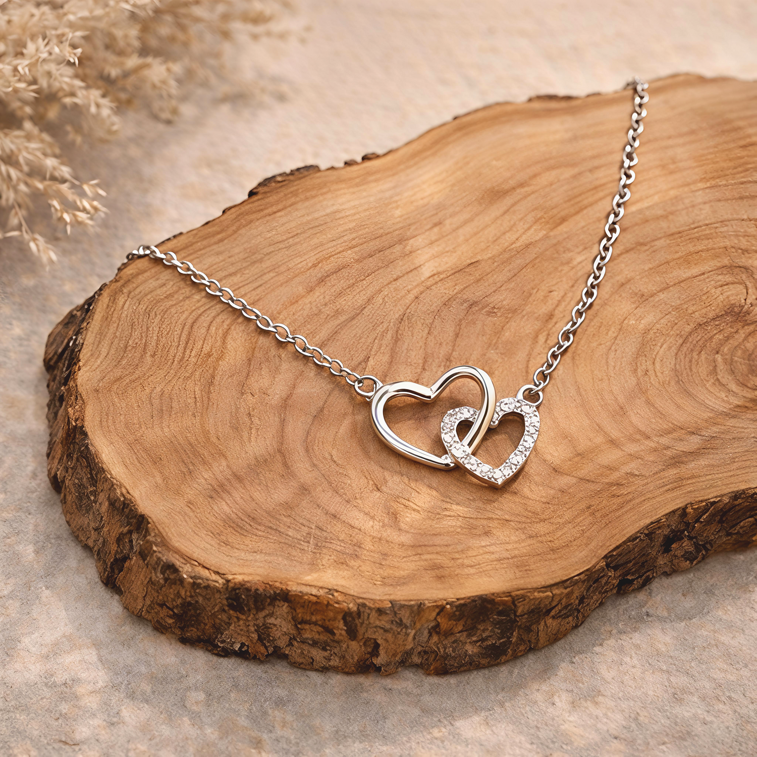Eternal Dual Heart Pendant Necklace